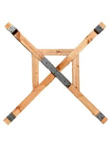 Wood fired hot tub elements - cross-construction with steel paddings